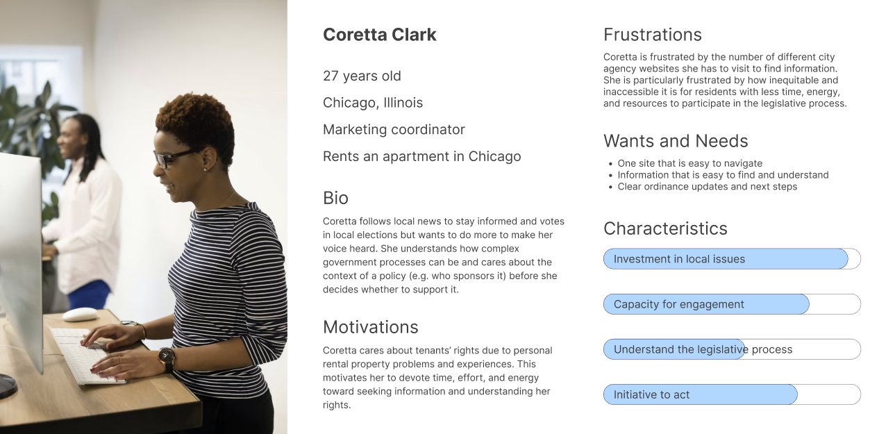 MyChicago App Persona One Description - Phoebe